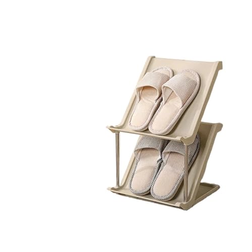 GIYXHU 3 Stück stapelbares Schuhregal, platzsparend, Organizer for Eingangstür, mehrschichtig, tragbar, Wohnzimmer, Schrank, Möbel(White 2 Layers) von GIYXHU