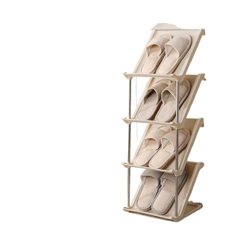 GIYXHU 3 Stück stapelbares Schuhregal, platzsparend, Organizer for Eingangstür, mehrschichtig, tragbar, Wohnzimmer, Schrank, Möbel(White 4 Layers) von GIYXHU