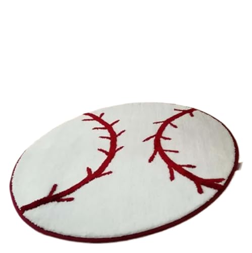 GIYXHU Bodenschutzmatte 3D Polyester Anti-Rutsch-Ball runder Flauschiger Teppich Computer Stuhl Pad Fußball Basketball Wohnzimmer Matte Kinder Schlafzimmer Teppiche(White) von GIYXHU