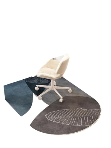 GIYXHU Bodenschutzmatte Arbeitszimmerstuhl-Bodenmatte for Schlafzimmerteppich, rutschfest, Schalldämmung, Stoßdämpfung, grüne Pflanzenteppiche, Heimdekorationsteppich(Deep Gray,90x120cm) von GIYXHU