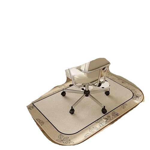 GIYXHU Bodenschutzmatte Arbeitszimmerstuhl-Teppich for Schminktisch, Schreibtisch-Bodenmatte, Rollschuhstühle, Schallschutzmatten, Heimdekorationsteppich(Beige01,180x250cm) von GIYXHU
