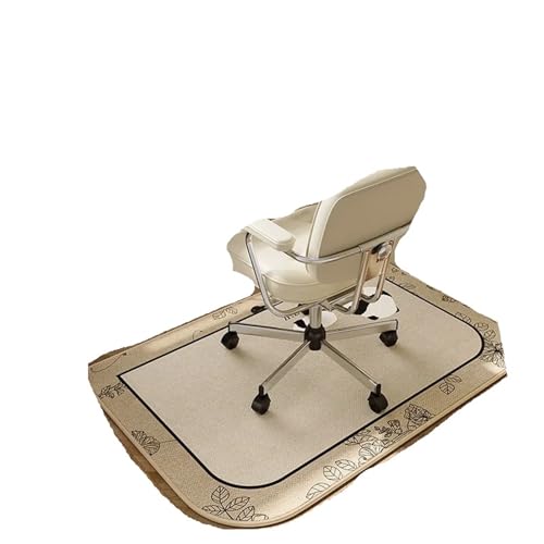 GIYXHU Bodenschutzmatte Arbeitszimmerstuhl-Teppich for Schminktisch, Schreibtisch-Bodenmatte, Rollschuhstühle, Schallschutzmatten, Heimdekorationsteppich(Beige01,180x250cm) von GIYXHU