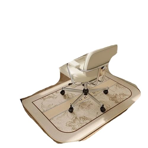GIYXHU Bodenschutzmatte Arbeitszimmerstuhl-Teppich for Schminktisch, Schreibtisch-Bodenmatte, Rollschuhstühle, Schallschutzmatten, Heimdekorationsteppich(Beige02,120x160cm) von GIYXHU