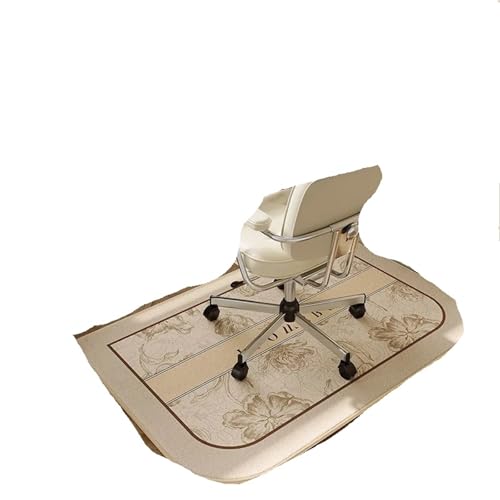 GIYXHU Bodenschutzmatte Arbeitszimmerstuhl-Teppich for Schminktisch, Schreibtisch-Bodenmatte, Rollschuhstühle, Schallschutzmatten, Heimdekorationsteppich(Beige02,120x160cm) von GIYXHU