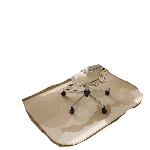 GIYXHU Bodenschutzmatte Arbeitszimmerstuhl-Teppich for Schminktisch, Schreibtisch-Bodenmatte, Rollschuhstühle, Schallschutzmatten, Heimdekorationsteppich(Beige04,140x200cm) von GIYXHU