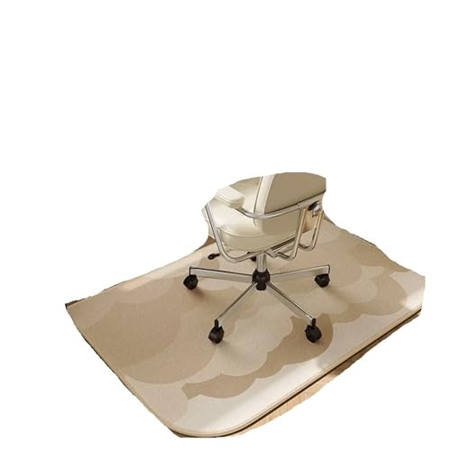 GIYXHU Bodenschutzmatte Arbeitszimmerstuhl-Teppich for Schminktisch, Schreibtisch-Bodenmatte, Rollschuhstühle, Schallschutzmatten, Heimdekorationsteppich(Beige04,160x230cm) von GIYXHU