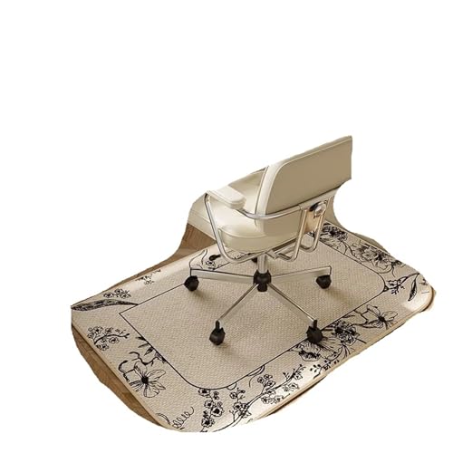 GIYXHU Bodenschutzmatte Arbeitszimmerstuhl-Teppich for Schminktisch, Schreibtisch-Bodenmatte, Rollschuhstühle, Schallschutzmatten, Heimdekorationsteppich(Beige05,140x200cm) von GIYXHU