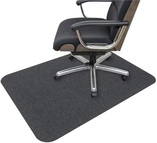 GIYXHU Bodenschutzmatte Bürostuhl-Matte, Teppich, wasserdicht, rutschfest, Bodenschutz, Bodenmatte, kleberfrei, selbstklebend, PVC-Fußmatte(Dark Grey,90x140) von GIYXHU