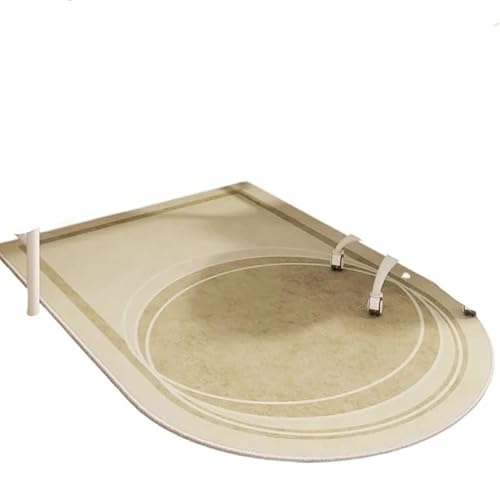 GIYXHU Bodenschutzmatte Einfache Schlafzimmer Computer Stuhl Teppich Geometrische Muster Studie Tisch Riemenscheibe Sitz Fuß Matte Schminktisch Dekorative Teppich(Beige02,90x140cm) von GIYXHU