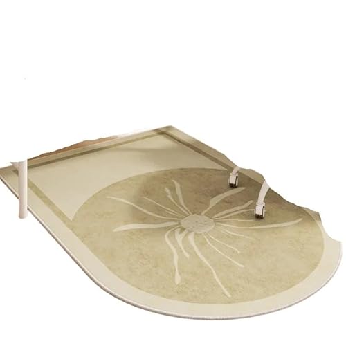 GIYXHU Bodenschutzmatte Einfache Schlafzimmer Computer Stuhl Teppich Geometrische Muster Studie Tisch Riemenscheibe Sitz Fuß Matte Schminktisch Dekorative Teppich(Beige03,90x150cm) von GIYXHU