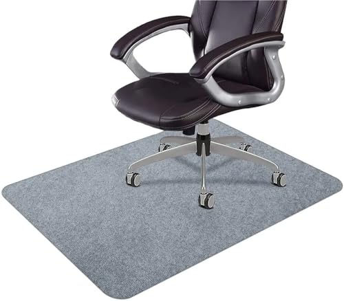 GIYXHU Bodenschutzmatte Kleberfreier, Selbstklebender PVC-Fußmatten-Teppich, Bürostuhl-Matten-Teppich, wasserdichter, Rutschfester Bodenschutz-Bodenmatte(Light Grey,90x140cm) von GIYXHU