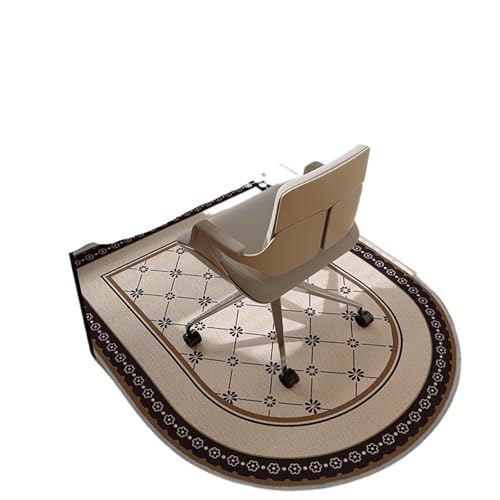 GIYXHU Bodenschutzmatte Pflanze Blumenmuster Schlafzimmer Teppich Computer Riemenscheibe Drehstuhl Teppich Nachttisch Schminktisch Verschleißfeste rutschfeste Matte(Black01,90x150cm) von GIYXHU