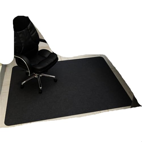 GIYXHU Bodenschutzmatte Selbstklebende Bürostuhlmatte, rutschfest, for Schlafzimmer, Computerstuhl, Liegeteppich, Bodenschutz, Eingangstür-Bodenmatte(Black,90x140cm) von GIYXHU