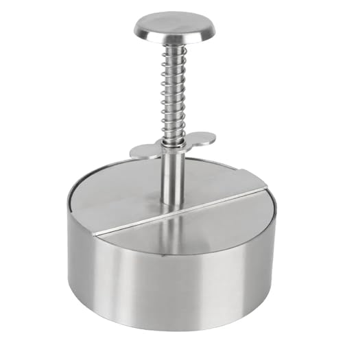 GIYXHU Burgerpresse Grill Bratpfanne Fleisch Hamburger Presse Küchengeräte Schweinefleisch Rindfleisch Manuelle Form Burger Patty Maker 304 Edelstahl von GIYXHU