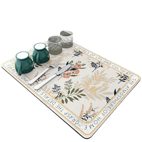 GIYXHU Drainagematte für die Kaffeebar 2 stücke Kaffee Matte Kaffee Bar Zubehör Saugfähigen Teller Trocknen Matte for Küche Zähler Mikrofaser Fit Unter Kaffeemaschine Kaffee(Orange,40x50cm) von GIYXHU