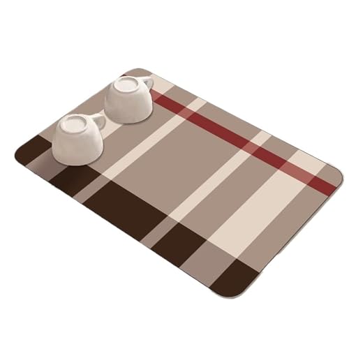 GIYXHU Drainagematte für die Kaffeebar 2 stücke Küche Ablassen Matte Saugfähigen Geschirr Pad Kaffee Teller Trocknen Matte Waschbecken Waschtisch Tischset Bad Küche Ablauf Pad(Light Coffee,40x50cm) von GIYXHU