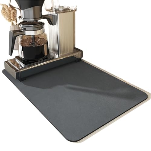 GIYXHU Drainagematte für die Kaffeebar 2 stücke Küche Saugfähige Matte Kaffee Matte Schnell Trocknend Teller Trocknen Matte Küche Ablauf Pad Geschirr Matte(Black,30x40cm) von GIYXHU