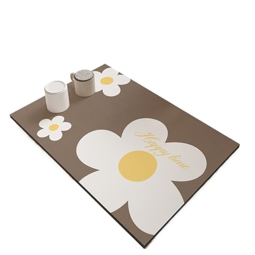 GIYXHU Drainagematte für die Kaffeebar 2PCS Solide Küche Saugfähigen Matte Kaffee Teller Trocknen Matten Ablassen Pad Schnell Trocken Geschirr Wasserhahn Tischset Geschirr(Brown A,50x80cm) von GIYXHU