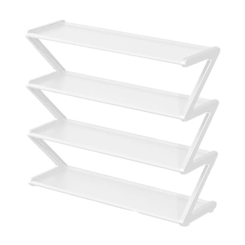 GIYXHU Einfaches 7-förmiges Schuhregal aus Stoff, Schuhschrank, multifunktionales, mehrschichtiges, platzsparendes for den Haushalt(White) von GIYXHU