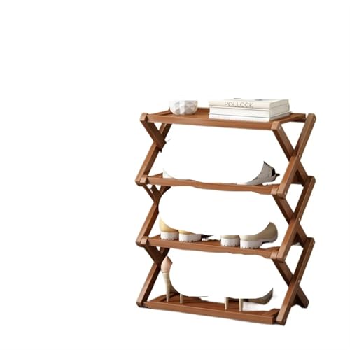 GIYXHU Faltbarer Display-Schuhständer, Eingangshalle, vertikale Hausschuhe, platzsparendes Schuhregal, Regale, Holzmöbel(47x25x62cm) von GIYXHU