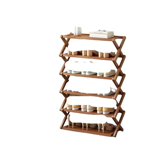 GIYXHU Faltbarer Display-Schuhständer, Eingangshalle, vertikale Hausschuhe, platzsparendes Schuhregal, Regale, Holzmöbel(67x25x102cm) von GIYXHU