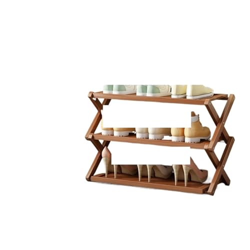 GIYXHU Faltbarer Display-Schuhständer, Eingangshalle, vertikale Hausschuhe, platzsparendes Schuhregal, Regale, Holzmöbel(67x25x42cm) von GIYXHU