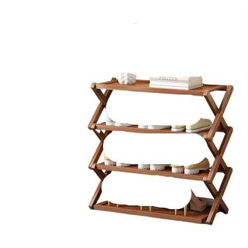 GIYXHU Faltbarer Display-Schuhständer, Eingangshalle, vertikale Hausschuhe, platzsparendes Schuhregal, Regale, Holzmöbel(67x25x62cm) von GIYXHU