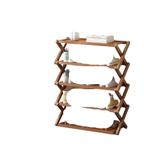 GIYXHU Faltbarer Display-Schuhständer, Eingangshalle, vertikale Hausschuhe, platzsparendes Schuhregal, Regale, Holzmöbel(67x25x82cm) von GIYXHU