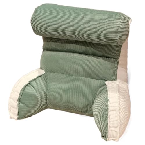 GIYXHU Gestreiftes Cord-Nachttischkissen, Rückenlehne, abnehmbares und waschbares Lordosenstützkissen for das Wohnzimmer(Green,60X55CM) von GIYXHU
