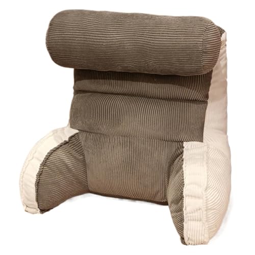 GIYXHU Gestreiftes Cord-Nachttischkissen, Rückenlehne, abnehmbares und waschbares Lordosenstützkissen for das Wohnzimmer(Grey,60X55CM) von GIYXHU