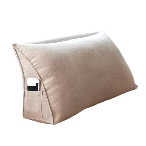 GIYXHU Kopfteil Keilkissen Bett Sofa Rest Lesekissen Dreieckskissen Sitzen Bett Rückenlehne Positionierungsunterstützung(Beige,70x35x20cm) von GIYXHU