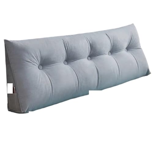 GIYXHU Kopfteil Kissen Dreieck Kissen Lesen Große Bolster Rückenlehne Positionierung Unterstützung Körper Keil Schlaf Kissen for Bett Kopfteil(Grey,120x50x20cm) von GIYXHU