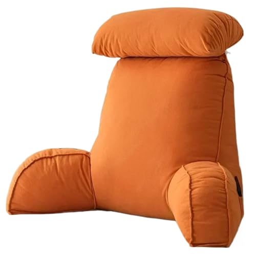 GIYXHU Lesen Rückenlehne Dreieckiges Lordosenstützkissen Mit Kopfstütze Plüsch Rückenkissen for Sofa Bett Stuhl Taillenkissen(Orange) von GIYXHU