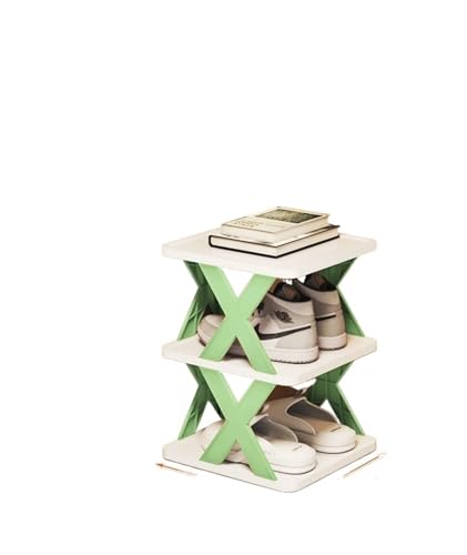 GIYXHU Mehrstöckiges Schuhregal zur Aufbewahrung zu Hause, schmales, zusammenklappbares, kleines Büro, Schlafsaal, platzsparender Schuhschrank mit Nahtaufbewahrung(Green 6F) von GIYXHU