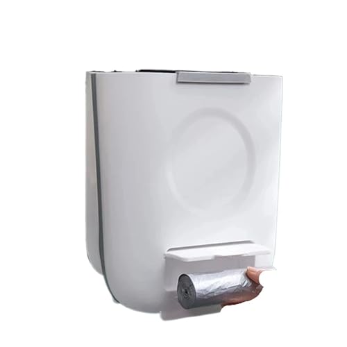 GIYXHU MüLleimer Wandmontage 6/10L Faltbare Mülleimer for Küche Hängen Schrank Tür Wand Montiert Müll Eimer Recycelbaren Abfall bin(6L white) von GIYXHU