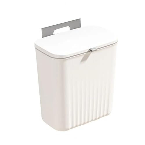 GIYXHU MüLleimer Wandmontage 9L Küche Mülleimer Wand Halterung Schrank Lagerung Smart Eimer Badezimmer Wohnzimmer Büro Schiebe(White with lid) von GIYXHU