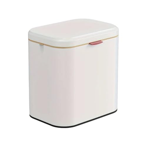 GIYXHU MüLleimer Wandmontage Hängender 4-Liter-Abfallbehälter aus Edelstahl mit Deckel – wandmontierter Mülleimer for Küchenkompost und Reinigungsmittel(White) von GIYXHU