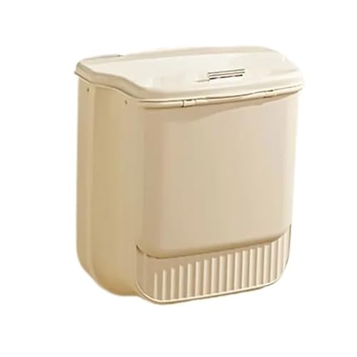 GIYXHU MüLleimer Wandmontage Zusammenklappbarer Küchenmülleimer mit Deckel, Schrank, hängender Mülleimer, Wandmontage, Lebensmittelabfall, Kompostbehälter(12L Yellow) von GIYXHU