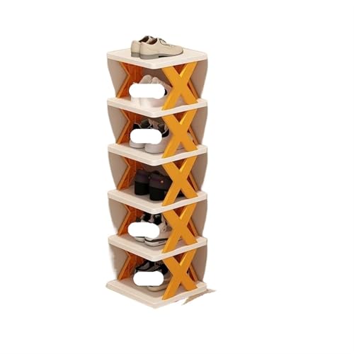 GIYXHU Multi-Ayer-Schuhregal, Organizer, Kleidungsaufbewahrung, Aufbewahrung von Schuhen, Regal, mehrschichtiger, Abnehmbarer Aufbewahrungsschrank(6 Oranges) von GIYXHU
