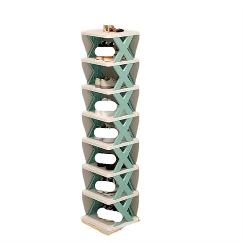 GIYXHU Multi-Ayer-Schuhregal, Organizer, Kleidungsaufbewahrung, Aufbewahrung von Schuhen, Regal, mehrschichtiger, Abnehmbarer Aufbewahrungsschrank(8 Blue) von GIYXHU