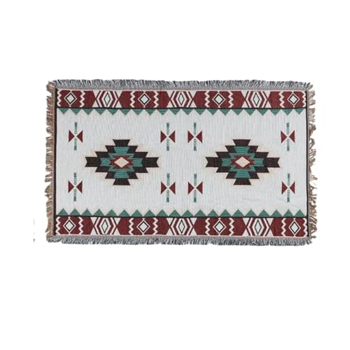 GIYXHU Outdoor Teppich Decken Outdoor-Teppiche Camping Picknickdecke Dekorative Bettdecken Plaid Sofamatten Reiseteppich Quasten Leinen(90X150cm) von GIYXHU