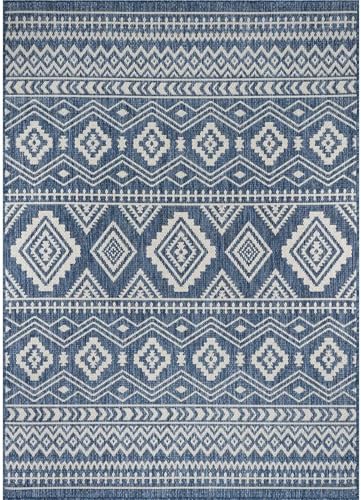 GIYXHU Outdoor Teppich Teppich for den Innen- und Außenbereich, waschbarer Außenteppich for Terrasse, Terrasse, Veranda, Bauernteppiche(Azure White) von GIYXHU