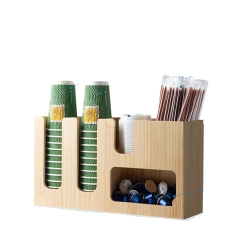 GIYXHU Pappbecher-Organisator Kaffeetassen- und Deckelhalter, Coffee-Shop-Pickup-Becherhalter, multifunktionale Regale, Pappbecherhalter, Bar-Organizer(Yellow) von GIYXHU