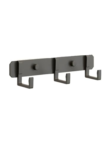 GIYXHU Raum Aluminium Badezimmer Handtuchhaken Wohnzimmer Tür Rückseite Kleiderhaken Selbstklebende Wandhalterung Kein Stanzen Schwarze Aufbewahrungshaken(Black 3Hooks) von GIYXHU