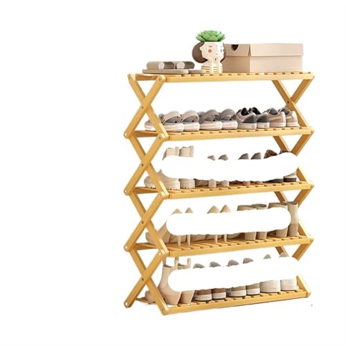 GIYXHU Schrank zu Hause, Holzmaterial, Tür, platzsparend, Flur, Installation, kostenlos, einfaches Schuhregal, Faltbare Schuhaufbewahrung(B 5layers Long 70cm) von GIYXHU