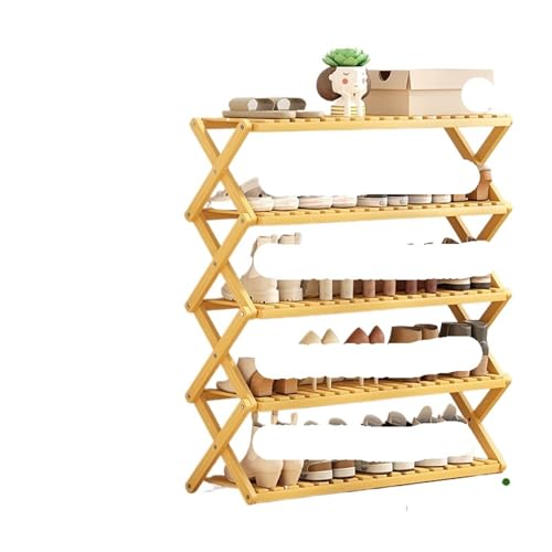 GIYXHU Schrank zu Hause, Holzmaterial, Tür, platzsparend, Flur, Installation, kostenlos, einfaches Schuhregal, Faltbare Schuhaufbewahrung(B 5layers Long 80cm) von GIYXHU
