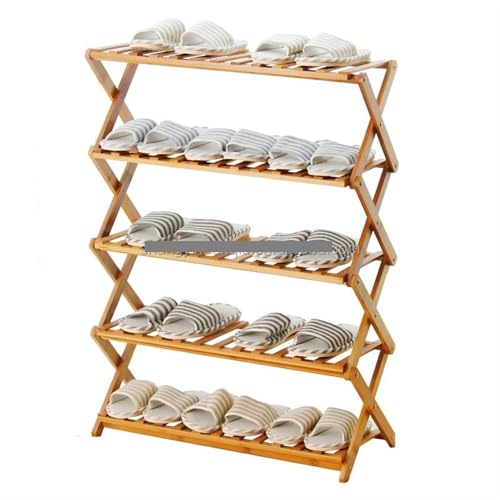 GIYXHU Tragbares, faltbares Schuhregal aus Holz mit Mehreren Ebenen, Aufbewahrungsregal for Schuhe, 5-stufiges GIYXHU Tragbares, faltbares Schuhregal aus Holz mit Mehreren Ebenen, Aufbewahrungsregal for Schuhe, 5-stufiges von GIYXHU