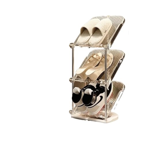 GIYXHU Transparentes Schuhregal, stabiles, stapelbares, mehrschichtiges, Zeitschriftenständer, Heimschuh-Organizer-Aufbewahrung(3 Layers) von GIYXHU