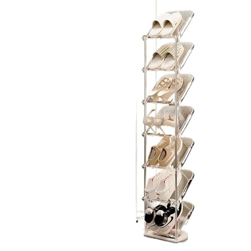 GIYXHU Transparentes Schuhregal, stabiles, stapelbares, mehrschichtiges, Zeitschriftenständer, Heimschuh-Organizer-Aufbewahrung(7 Layers) von GIYXHU