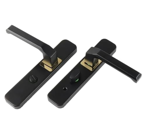 GIYXHU Türgriff Bathroom Door Handle with Lock Aluminum Alloy Single Tongue Toilet Kitchen Glass Door Lock Toilet Toilet Door Lock von GIYXHU